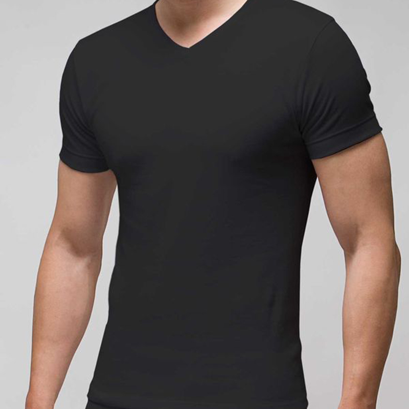 Camiseta interior hombre manga corta cuello pico 100% algodón Nannycouture